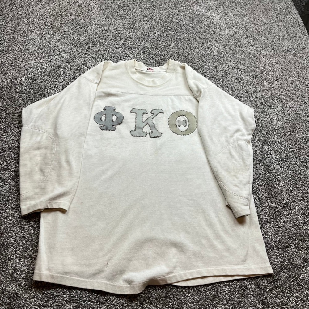 Vintage Mason Athletic Wear Phi Kappa Phi T Shirt 42-44 Mens White‎ Crew Neck